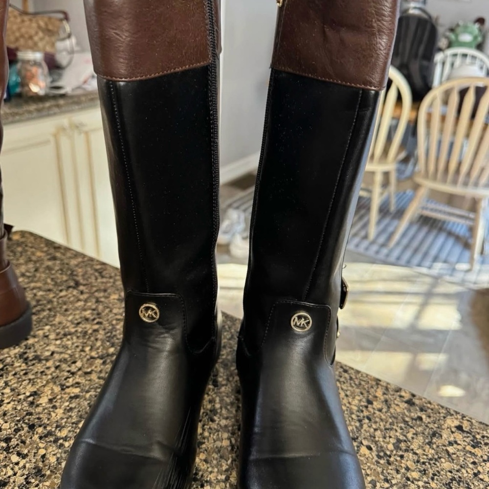 MICHAEL Michael Kors Black and Brown Riding Boots